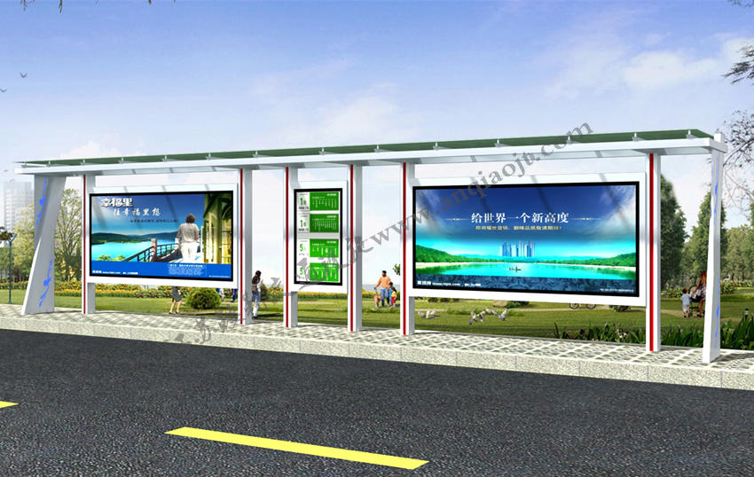 現(xiàn)代城市公交候車亭站臺AN1031-城市公交站亭